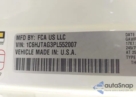 2023 Jeep Gladiator Sport 4X4 из США, поврежденный, VIN 1C6HJTAG3PL552007